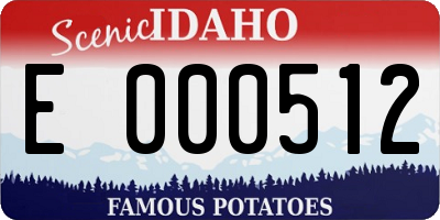 ID license plate E000512