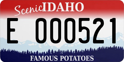 ID license plate E000521