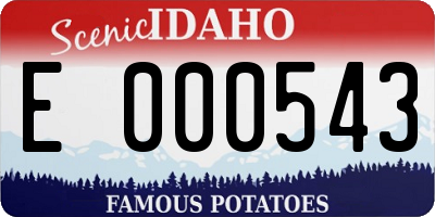 ID license plate E000543