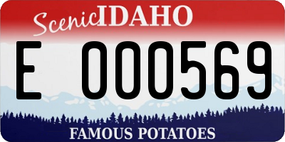ID license plate E000569