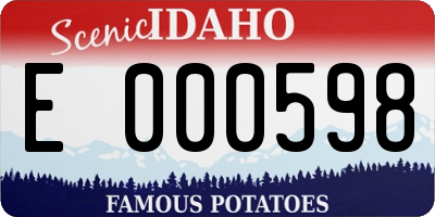 ID license plate E000598