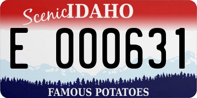 ID license plate E000631