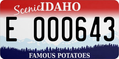 ID license plate E000643