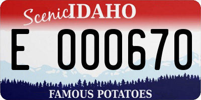 ID license plate E000670