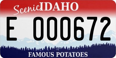 ID license plate E000672