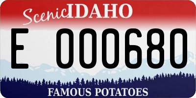 ID license plate E000680
