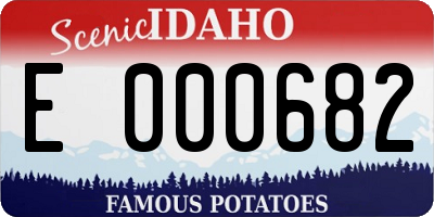 ID license plate E000682