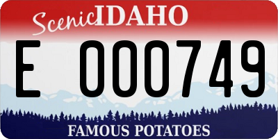 ID license plate E000749