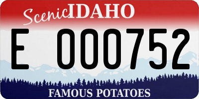 ID license plate E000752