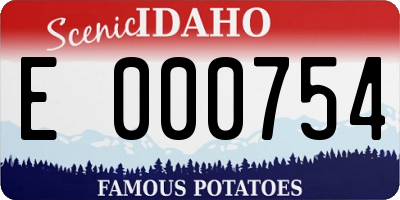ID license plate E000754