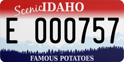ID license plate E000757