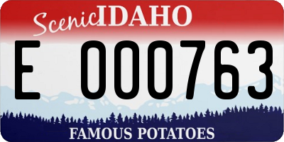 ID license plate E000763