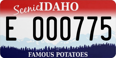 ID license plate E000775