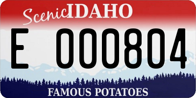 ID license plate E000804