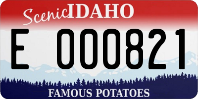 ID license plate E000821