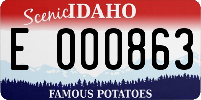 ID license plate E000863