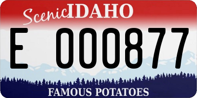ID license plate E000877