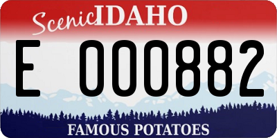 ID license plate E000882