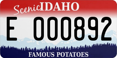 ID license plate E000892