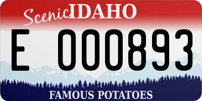 ID license plate E000893