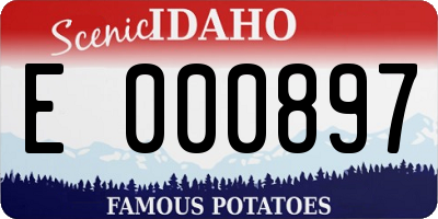 ID license plate E000897