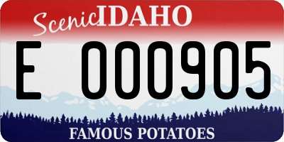 ID license plate E000905