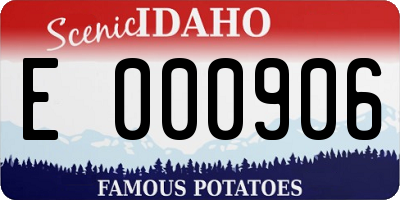 ID license plate E000906