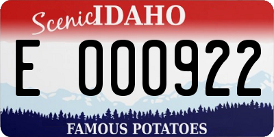 ID license plate E000922