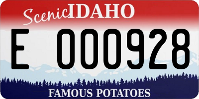 ID license plate E000928