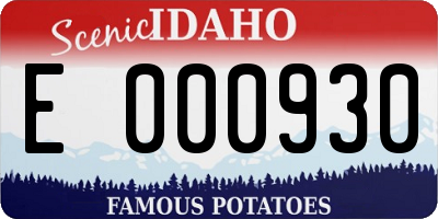 ID license plate E000930