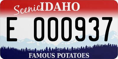 ID license plate E000937