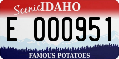ID license plate E000951