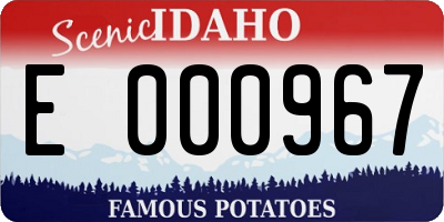 ID license plate E000967