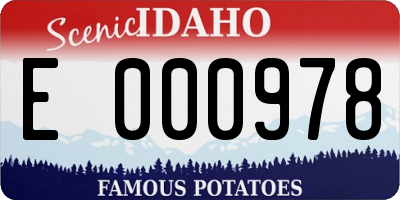 ID license plate E000978