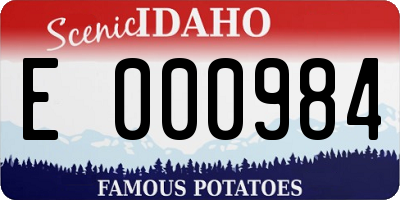ID license plate E000984