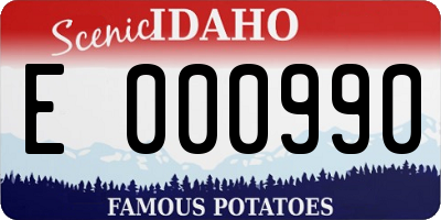 ID license plate E000990