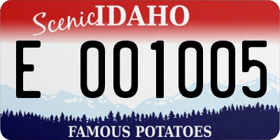 ID license plate E001005