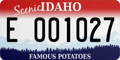 ID license plate E001027