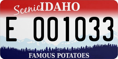 ID license plate E001033