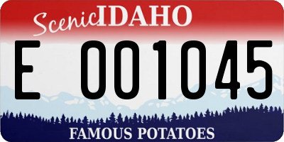 ID license plate E001045