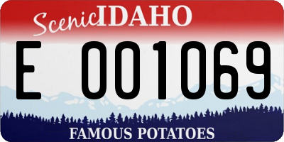 ID license plate E001069