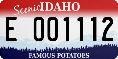 ID license plate E001112