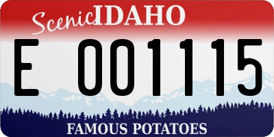 ID license plate E001115