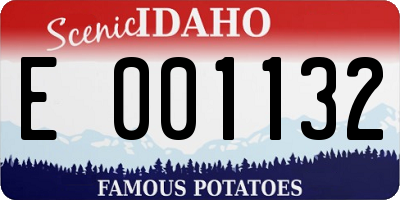 ID license plate E001132
