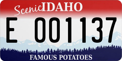 ID license plate E001137