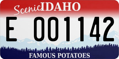 ID license plate E001142