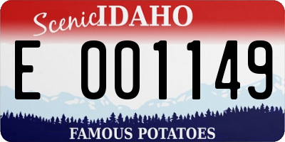 ID license plate E001149