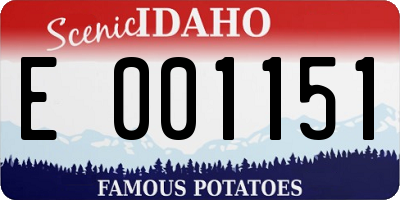 ID license plate E001151