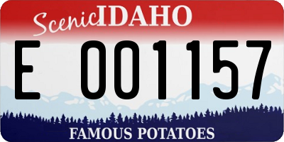 ID license plate E001157