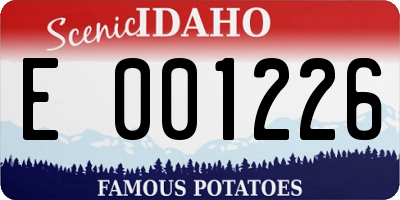 ID license plate E001226